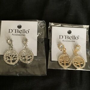 Silver and Gold Tree of Life Earrings